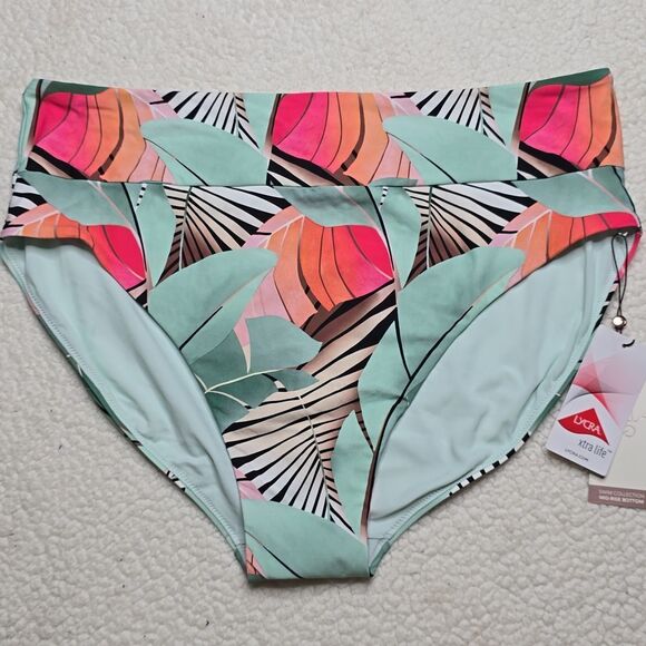 1164 NWT CALIA Wide Band Bottom High Leg Color: Desert Flora Agave Leaf - Picture 3 of 5